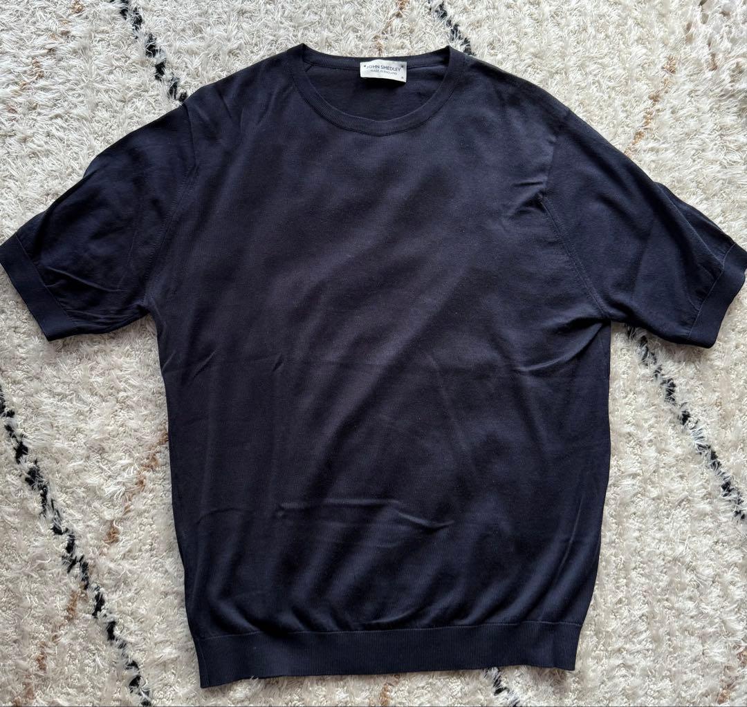 【JOHN SMEDLEY】ネイビー /コットンニット/半袖/M JOHN SMEDLEY｜ジョンスメドレー日本公式