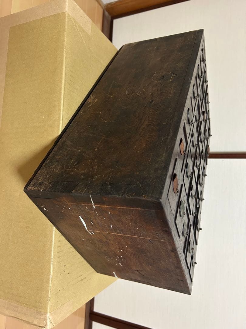 ち*み様 アンティーク 小引出し薬箪笥 昭和初期 木製小引き出し レア物