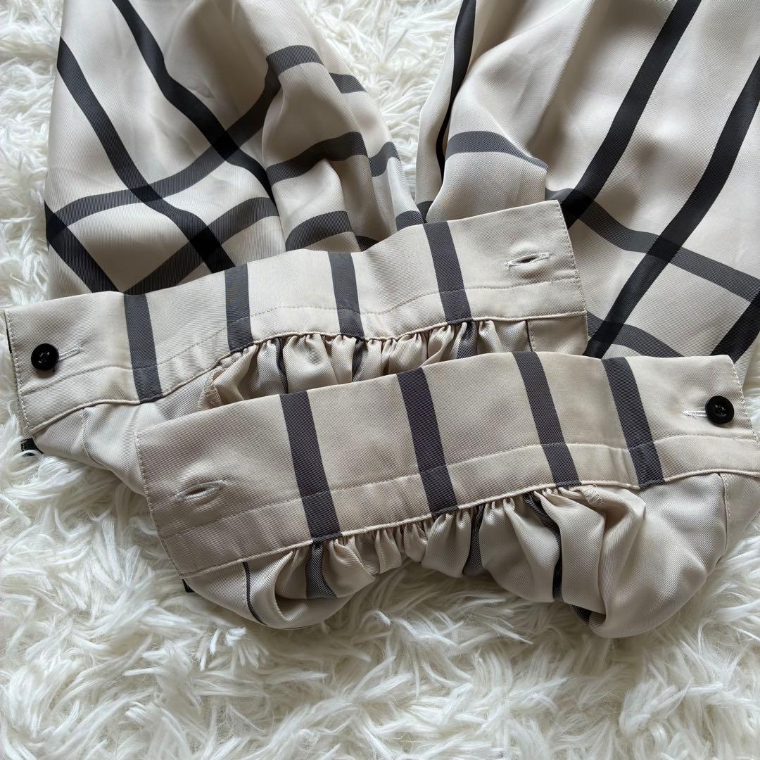 美品✨HYKE ハイク ボウタイブラウス サイズ2 ベージュ チェック柄