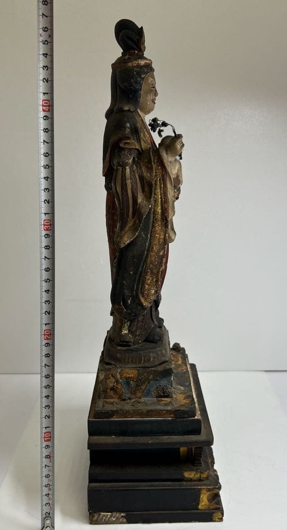 専用桃山~江戸初期木彫鬼子母神玉眼仏像高さ約49㎝ 東Y8-0203☆2F