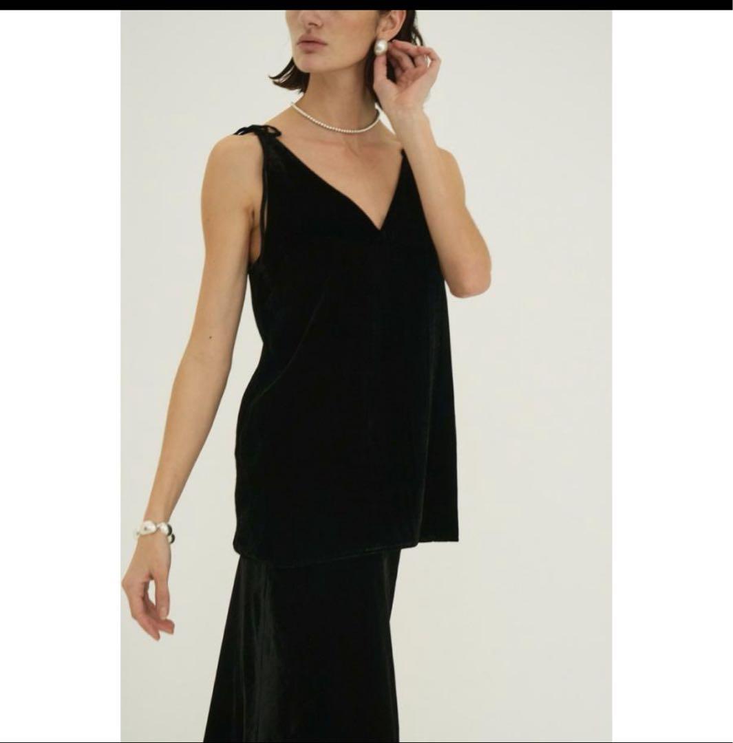 トップス CLANE VELOUR SHOULDER RIBBON CAMISOLE Lacy Big Ribbon Camisole (Time-limited Price) – axes femme from JAPAN