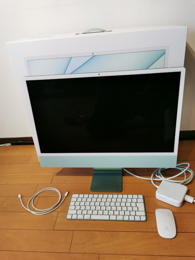 使用14日21hのみ】iMac 24インチ M1 グリーン 純正箱・付属品完備