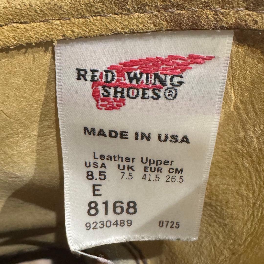 【極美品】RED WING 26.5cm ペコスブーツ　8168 復刻品　USA