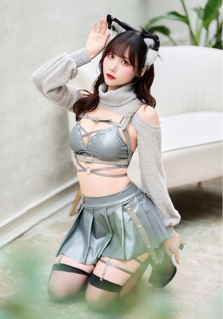 Malymoon：ニットトップレザーグロスウルフ 即日発送】ニットトップレザーグロスウルフ《ハロウィンコスプレ8点