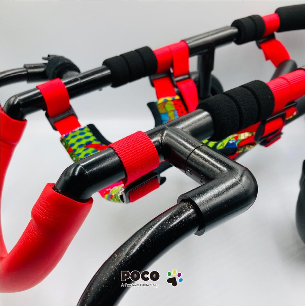 愛犬4輪歩行器【サイズ調整可】×【彩色レッド】介護・リハビリetc