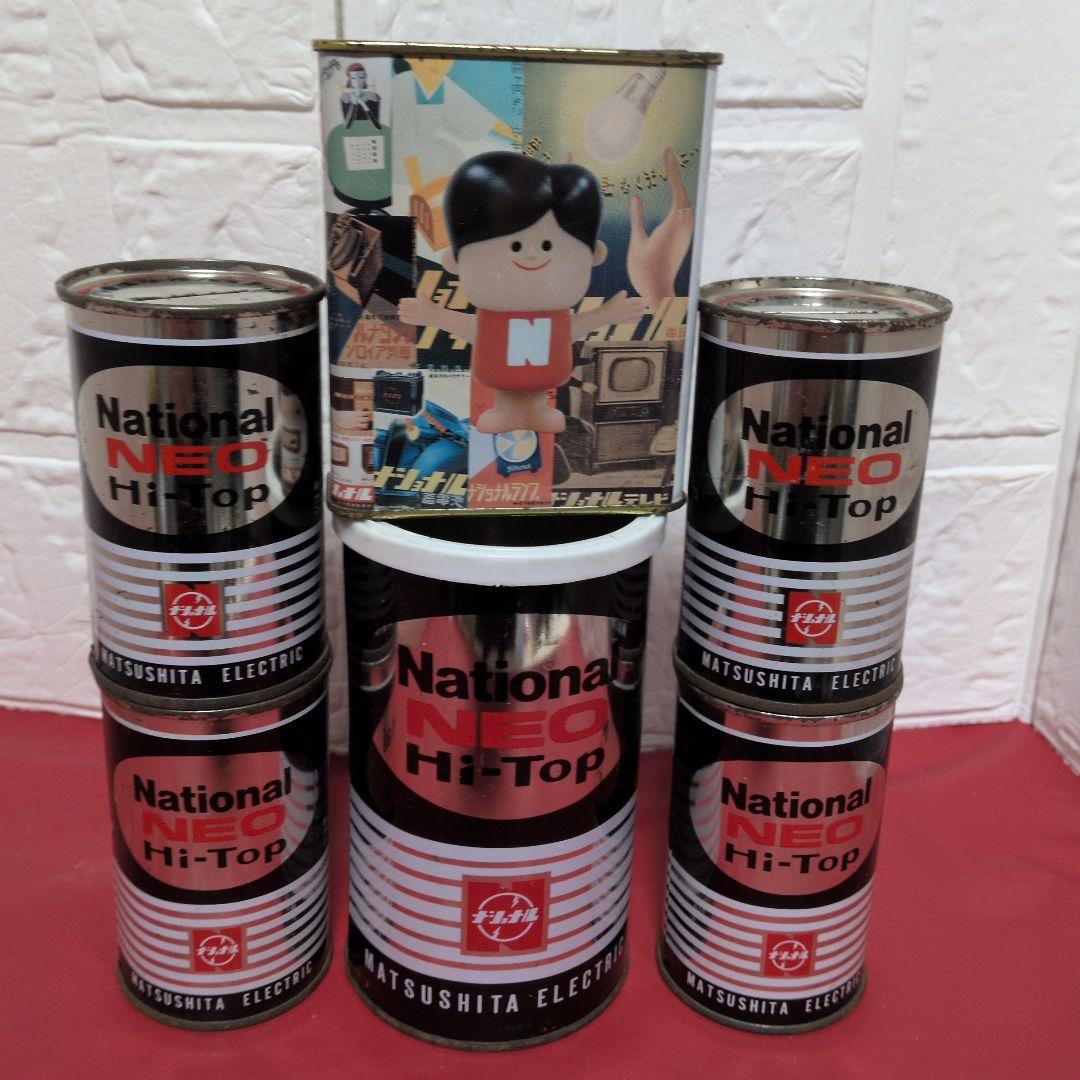 ☆希少☆ナショナル ハイトップ 乾電池 ブリキ貯金箱 ＆ペン立て