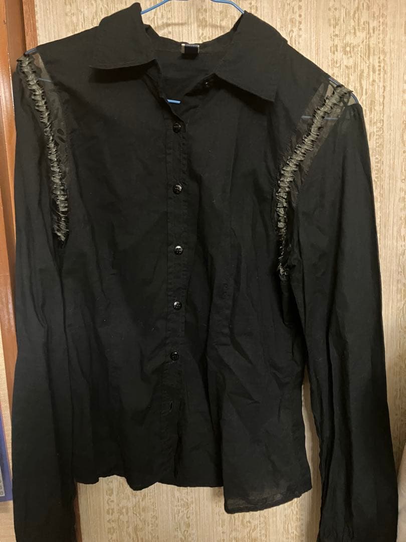 Jean Paul Gaultier 長袖シャツ 黒 ジャンポールゴルチエファムJean Paul GAULTIER FEMME レーヨン混紡