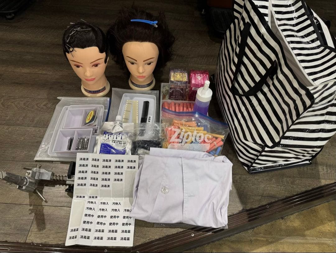 美容師国家試験　用具一式　オールウェーブ　ワインディング 美容国家試験ワインディング、オールウエーブ用具 美容師国家試験用具1