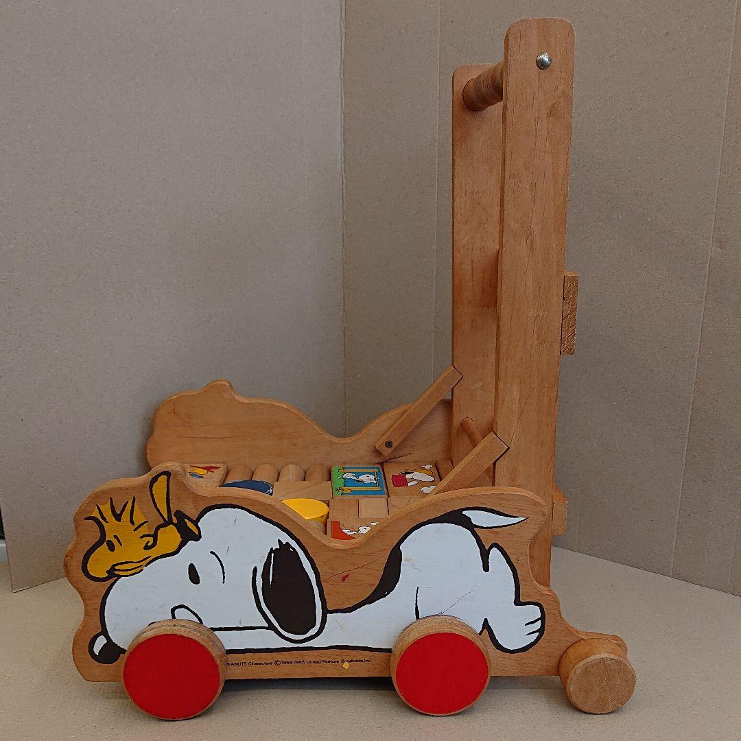 スヌーピー&ウッドストック 押し車 つみき ウッディランド - メルカリ