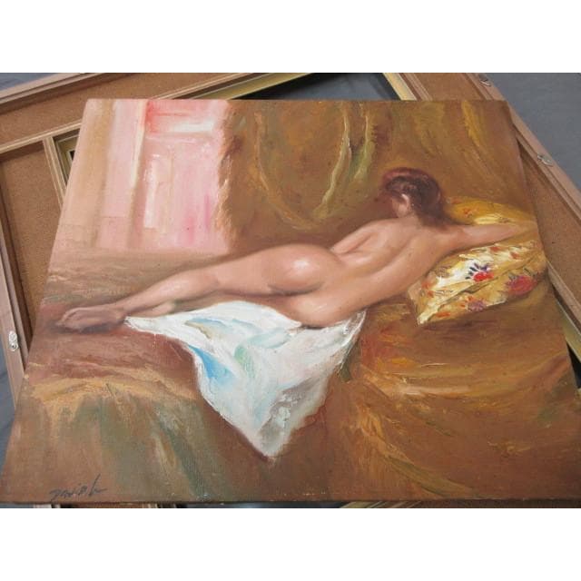 裸婦油絵サインあり [B27949]