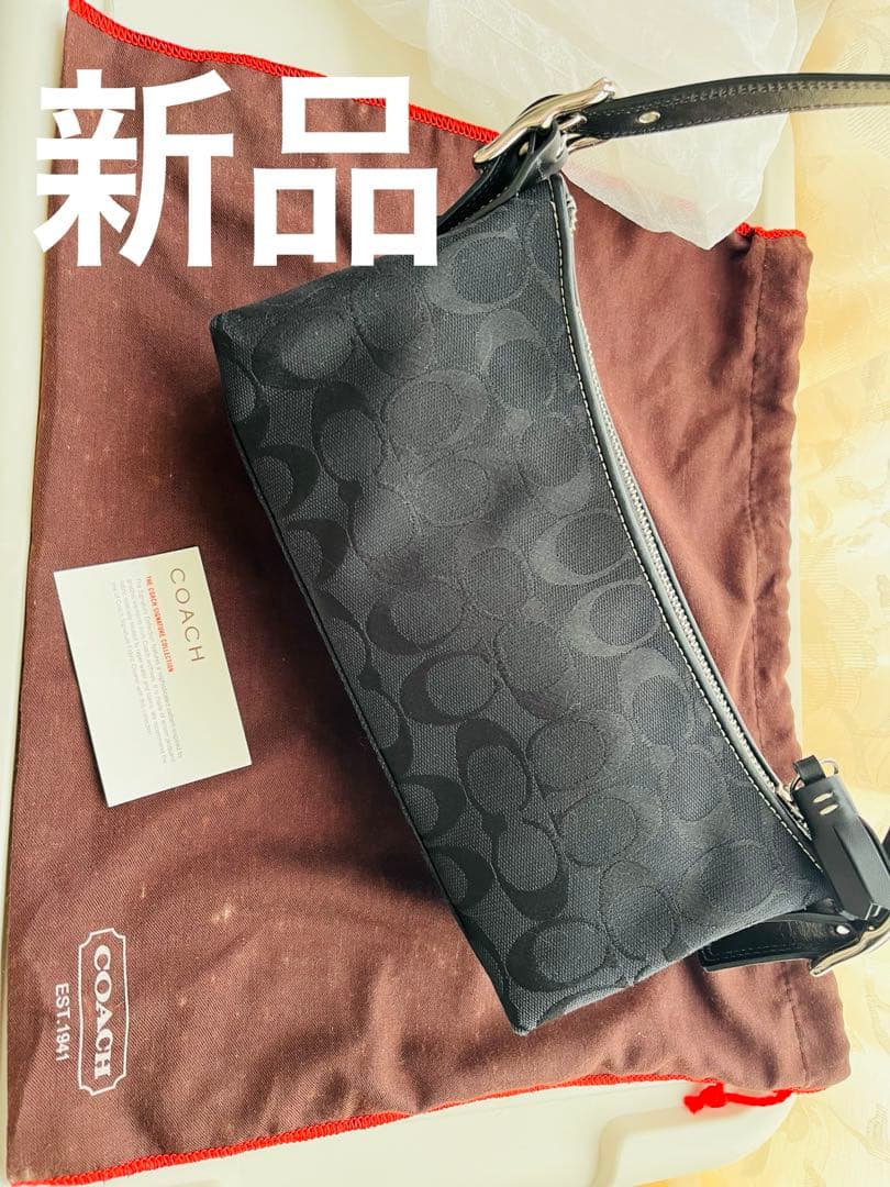 【新品】COACH y2k Signature OneShoulderBag Vintage Y2K Coach Signature Scarf Logo Print Multicolor Satin Tote