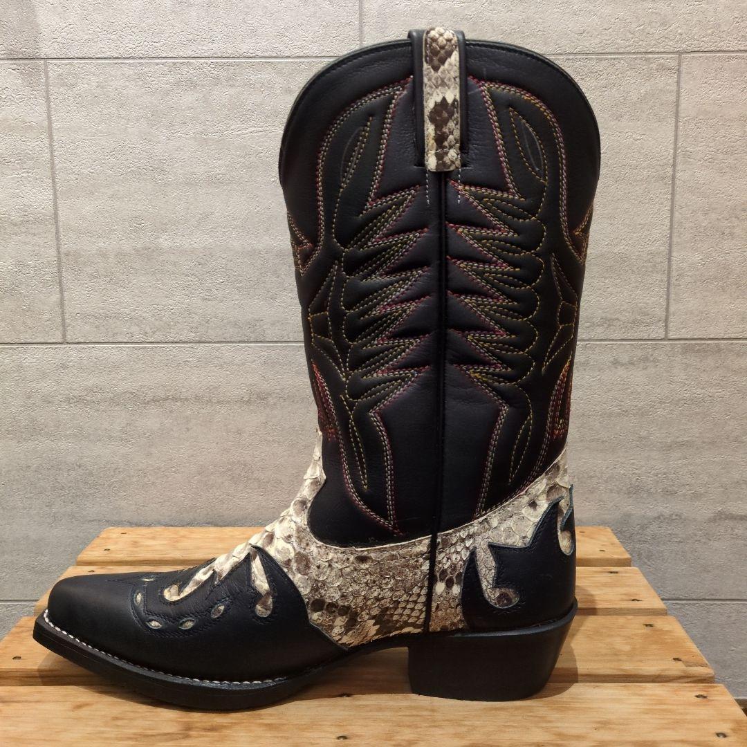 オーダーメイドパイソンレザーウエスタンブーツ 　 25.5cmEEE