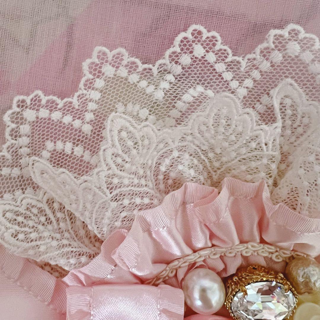 レア】BABY, マドモアゼルジュエルローズ 丸型コーム ピンク ビジュー