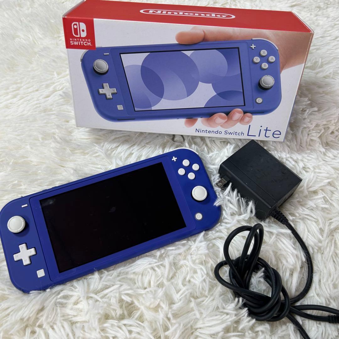 美品★Nintendo Switch Lite 青 ブルー 箱・充電器付き Nintendo Switch Lite 青色 充電器・箱付き - メルカリ
