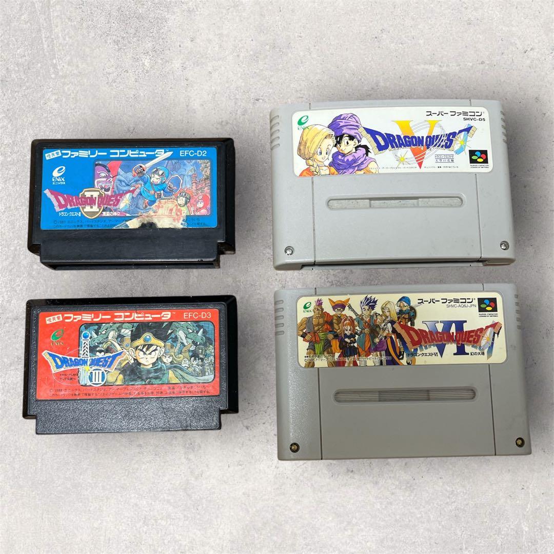 4本セット 動作確認済 ドラクエ2 ドラクエ3 ドラクエ5 ドラクエ6 SFC