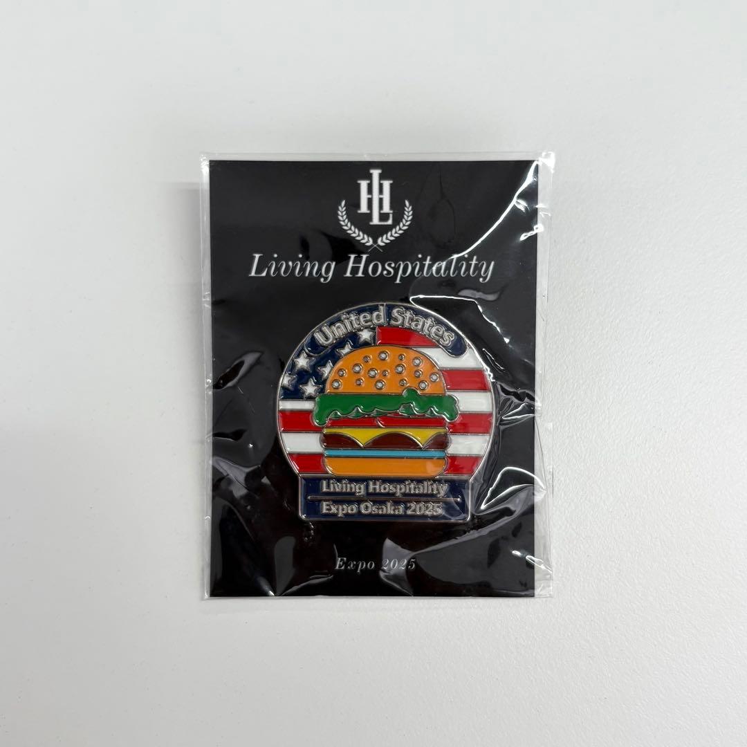 万博 Living Hospitalit ピンバッジ アメリカ館 ハンバーガー - メルカリ