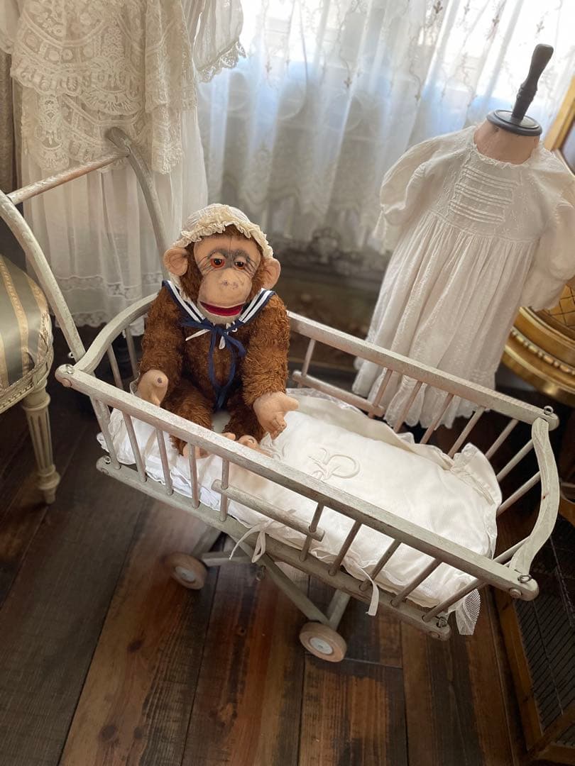 フランスアンティーク♡クッション付きカート♡フランスアンティークレース L2718 フランスアンティークレースボーダー/テープレース 19世紀ポワン