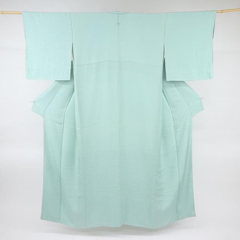 《Happy★長尺■色無地◆淡いグリーン■細やか花唐草地紋◆IG1-4》