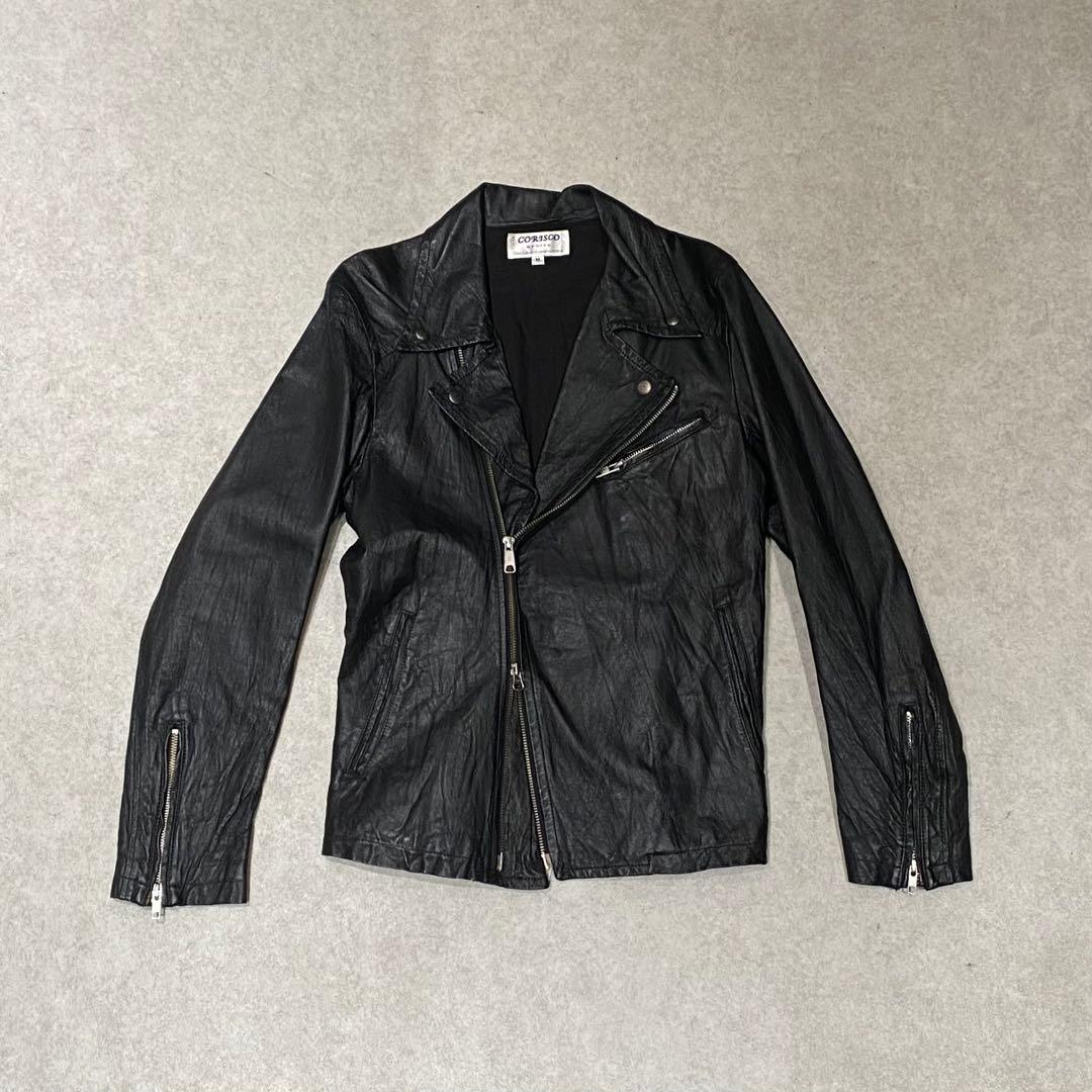 パンク グランジy2k ギミック 豚革 ダブルジップ ダブルライダース