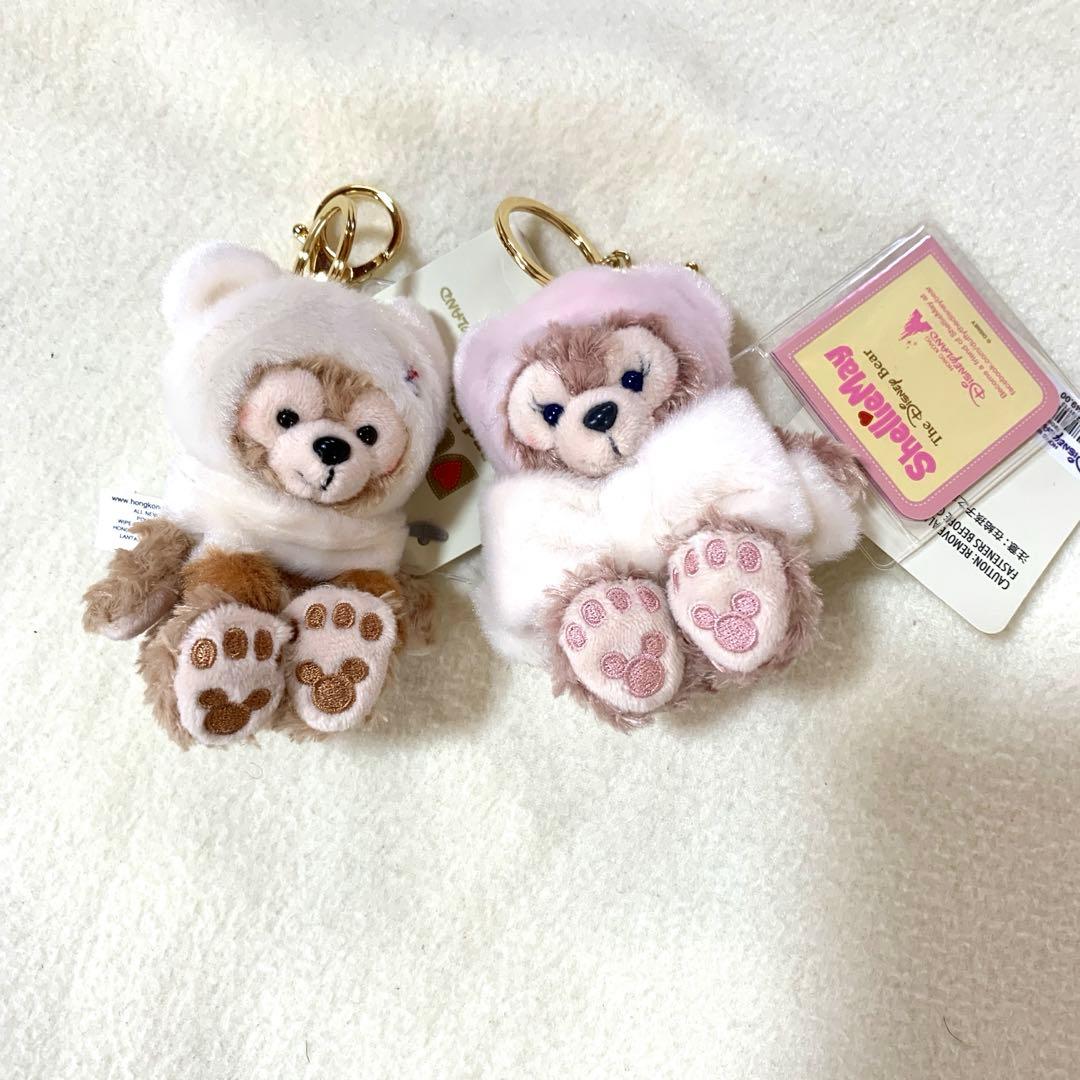 香港ディズニー冬 ダッフィー、シェリーメイぬいぐるみキーチェーン