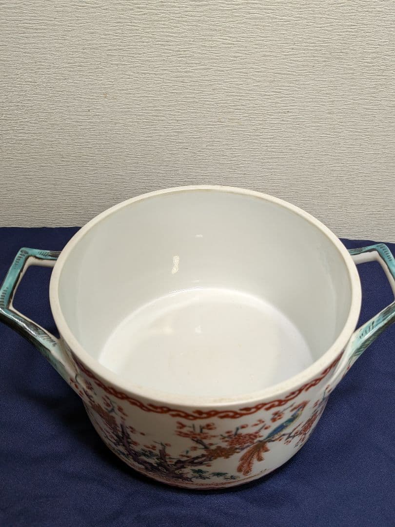 19世紀 フランス シャンティイ窯 色絵松竹梅鳥紋 柿右衛門写 スープ