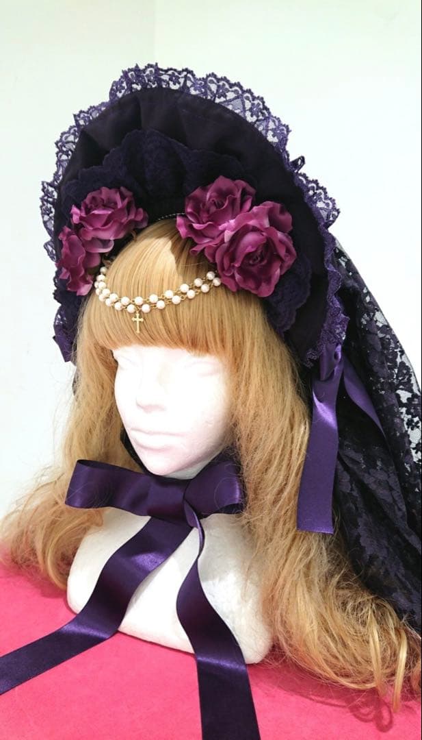 メタモルフォーゼ　追憶の姫君ハーフボンネット　紫×紫レース 150520060101-0.webp