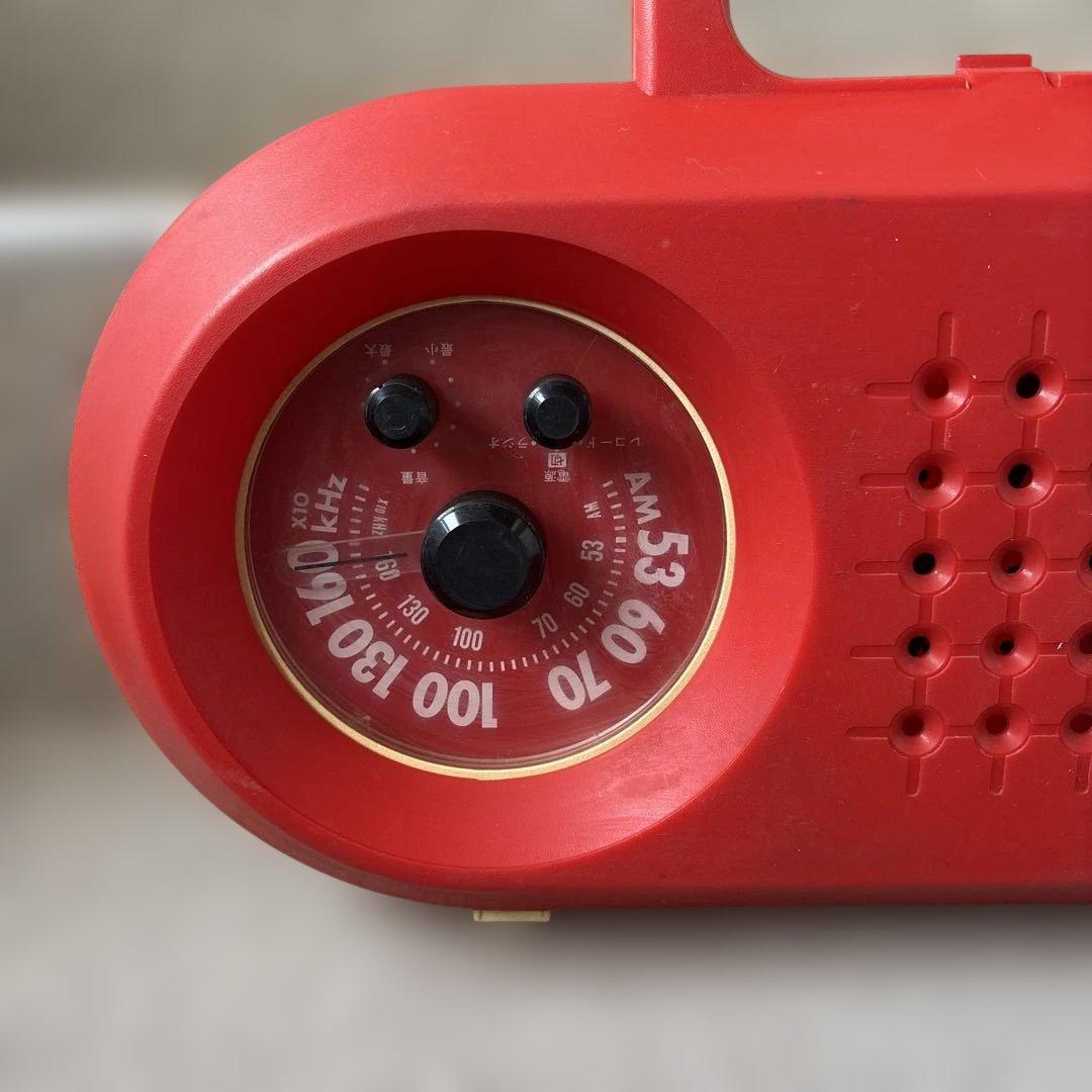 レトロ National SG-502N ラジオ・レコードプレーヤー 赤 - メルカリ