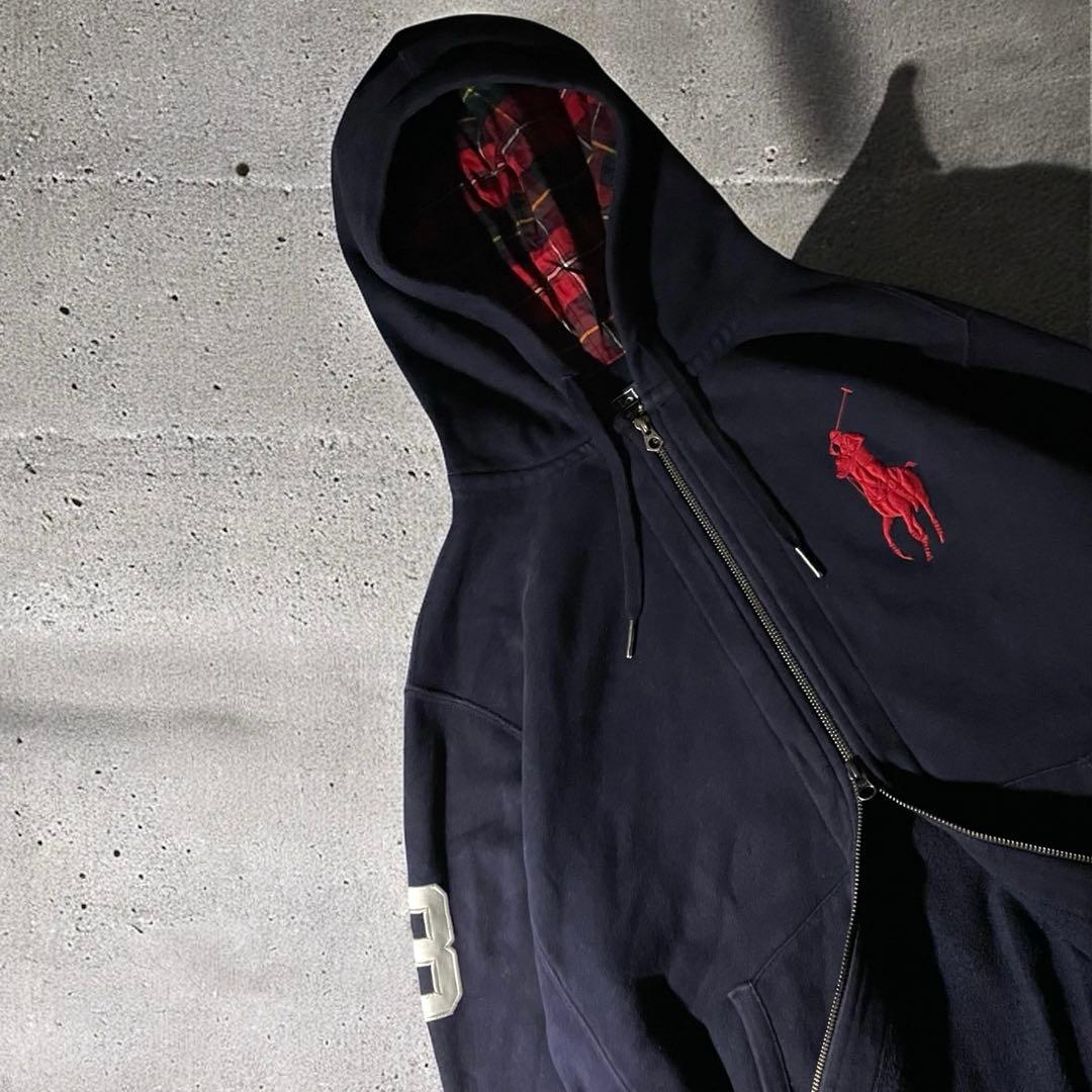 ラルフローレン ビッグポニー ダブルジップパーカー チェック 00s