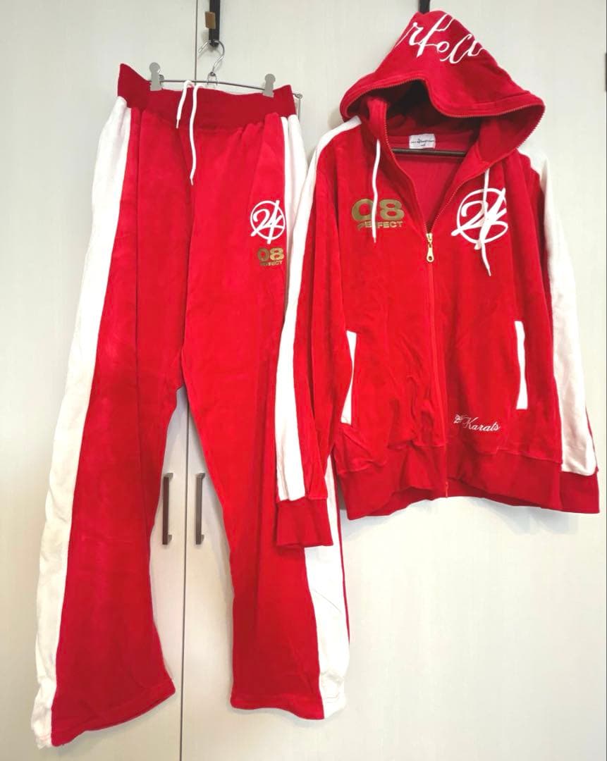 EXILE 24karats ジャージ 赤 セットアップ ベロア Lサイズ EXILE 24karats ジャージ 赤 セットアップ ベロア Lサイズ - メルカリ