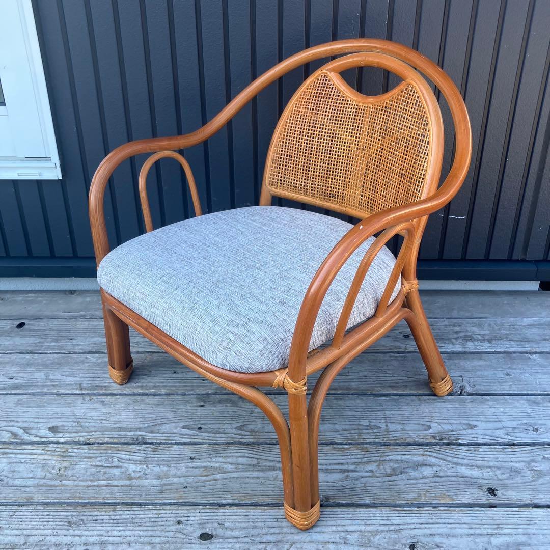 昭和レトロ ラタンチェア アームチェア 座椅子 ヴィンテージ 籐家具 古家具 2026年最新】ラタン 籐 アームチェアーの人気アイテム - メルカリ