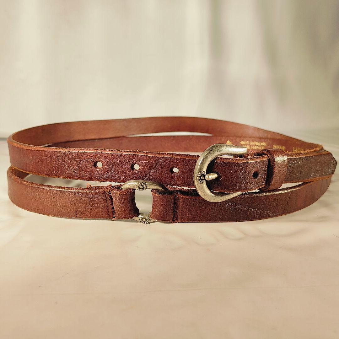 英国製ヴィンテージ】ダブルラップ本革ベルト 上質クラシックドレス