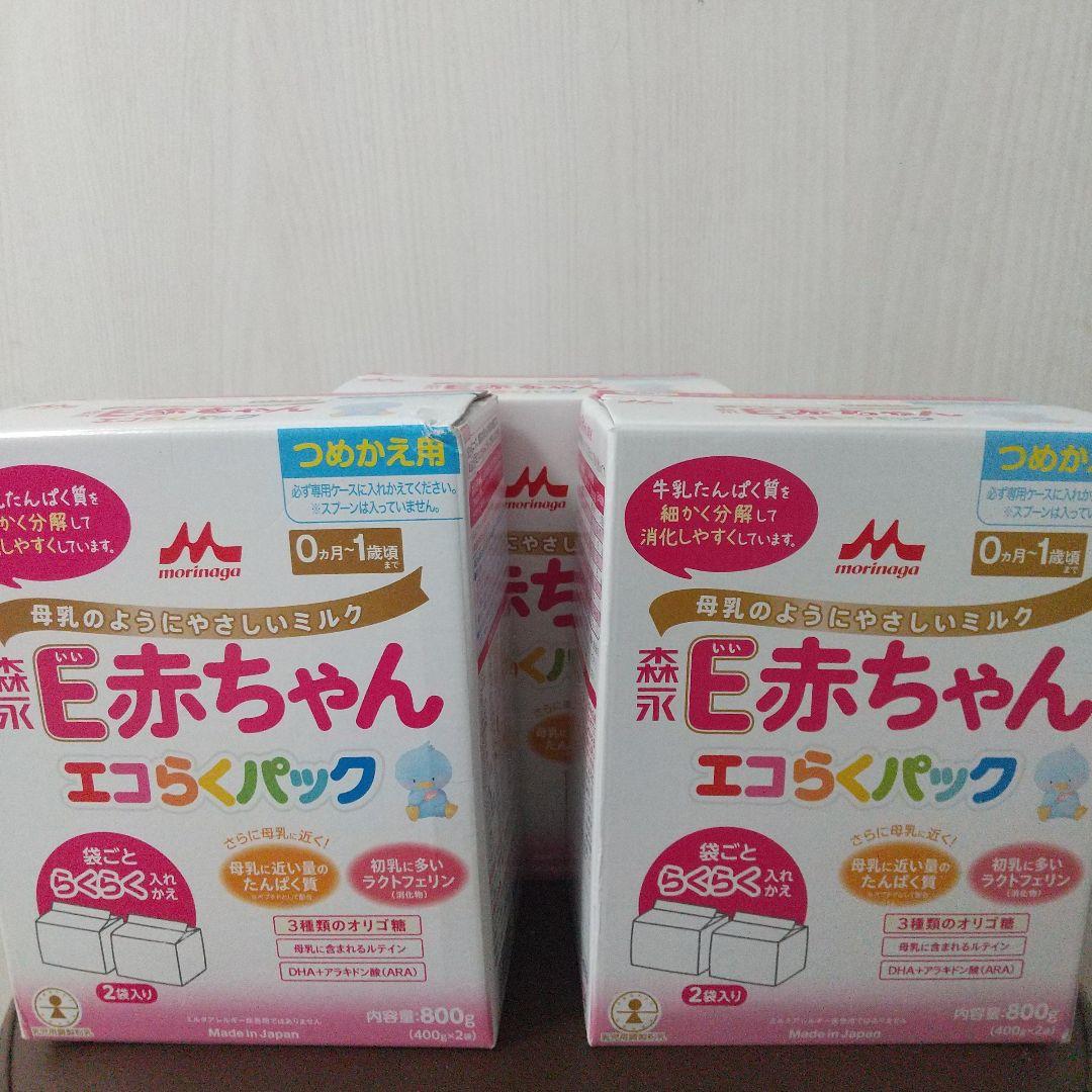 森永 E赤ちゃん エコらくパック 800g（400g×2袋）　3箱セット Amazon.co.jp: 森永 エコらくパック詰替用 E赤ちゃん 400g×2袋入×12箱