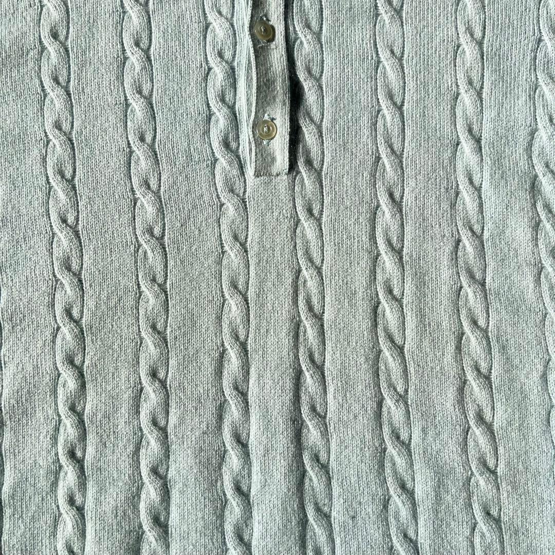 90s Ballantyne カシミヤ ケーブル ニット ポロ スコットランド