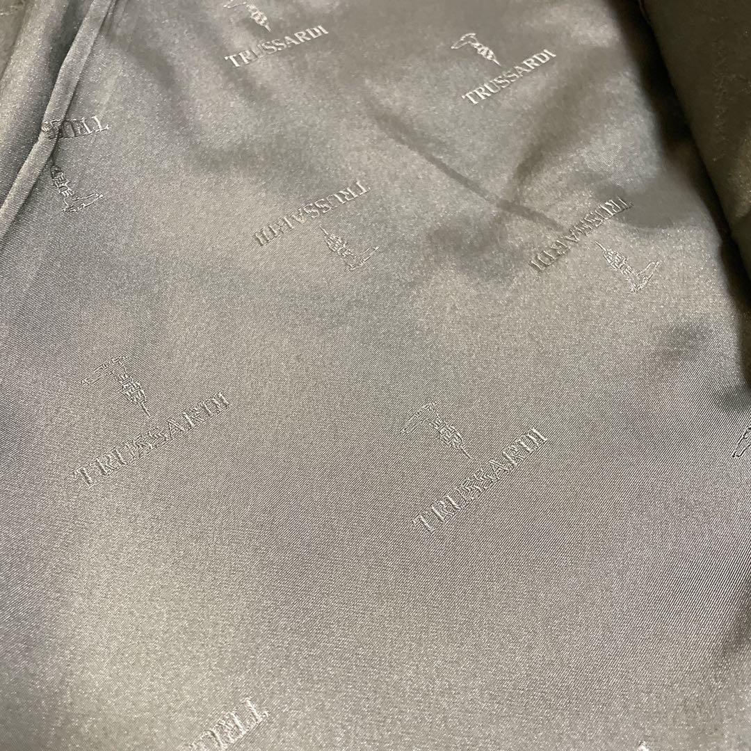 高級 トラサルディ ダブル セットアップ スーツ ウール100% ブラウン