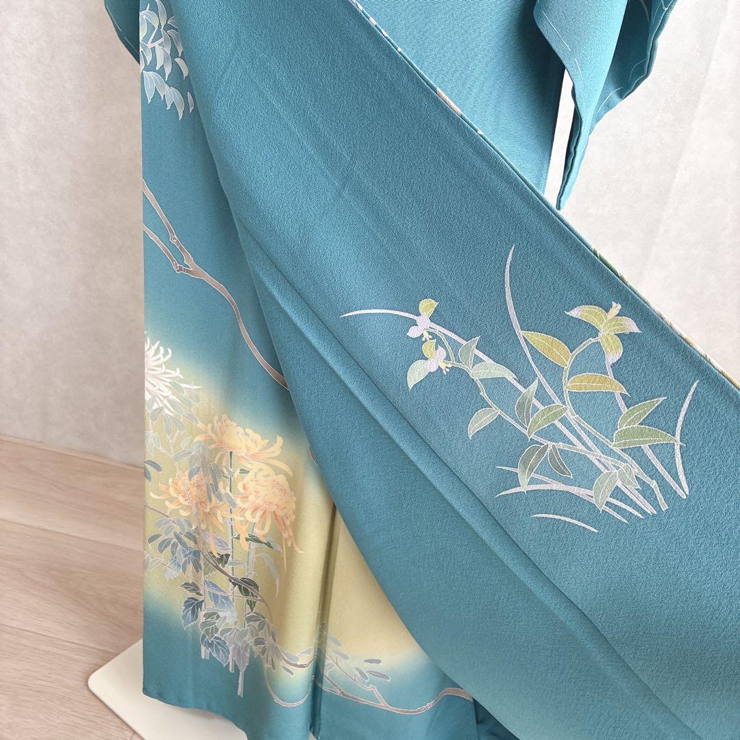 訪問着 フルセット 着物 正絹 トールサイズ 加賀友禅 高砂縮緬 しつけ