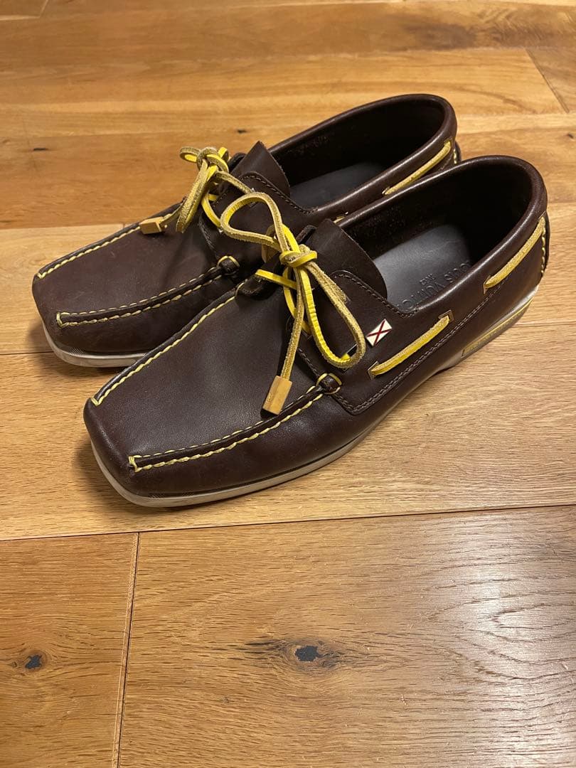 48.1014syルイヴィトン カップ レザー デッキシューズ 革靴 louis-vuitton--