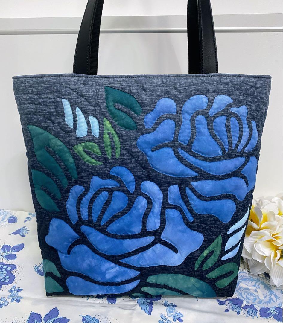 ハワイアンキルトトートバッグ（薔薇）ハワイアンキルト トートバッグ