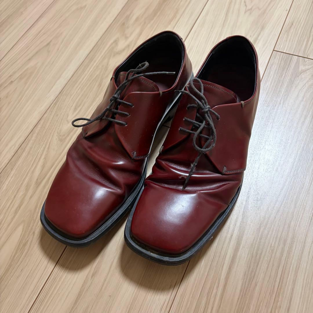 PRADA プラダ スクエアトゥ レザーシューズ - メルカリ