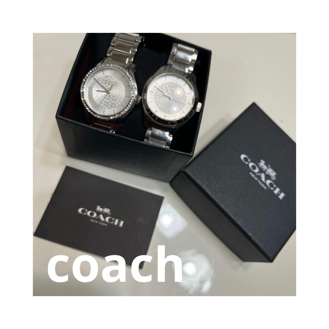 COACH ペアウォッチ シルバー/ホワイト ペア価格 2本セット COACH コーチ 腕時計 ペアウォッチ メンズ 父の日