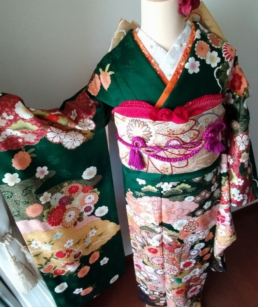 upi様 402.振袖7点セット 正絹 フルセット 成人式 - メルカリ