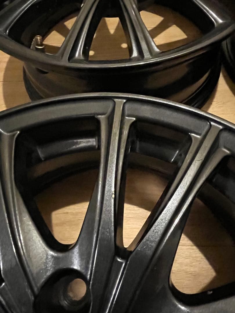 送料込！美品！アルミホイール15インチ4H100 5.5J+45 ガンメタ4枚