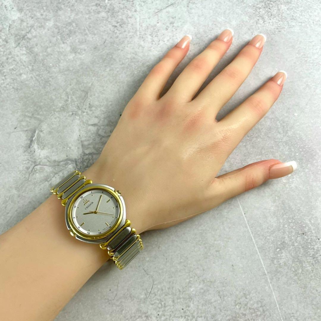 稼働/純正ベルト】セイコー クレドール クォーツ 腕時計 22KT SGP