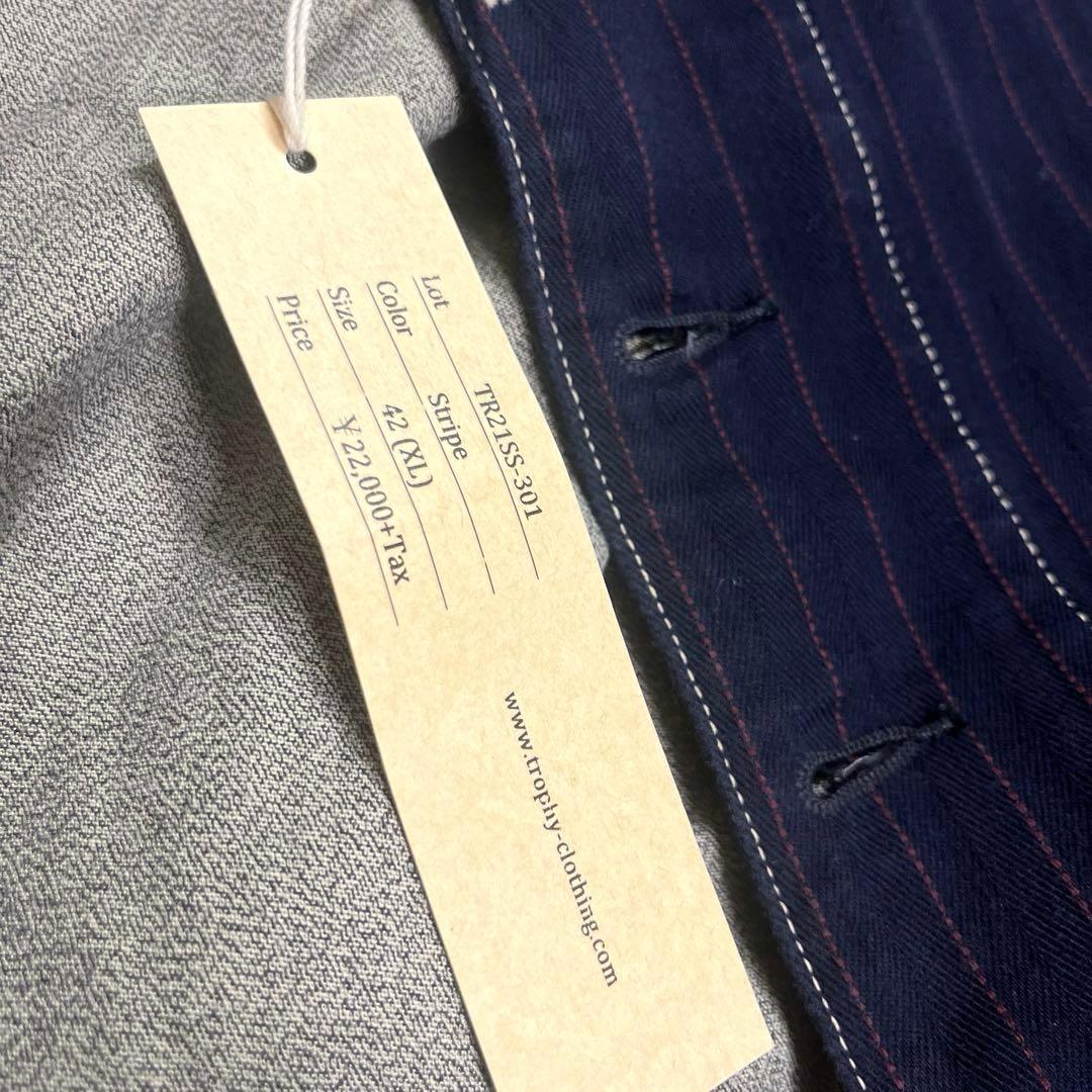 日本製【新品タグ付き】トロフィークロージング ストライプジレベスト