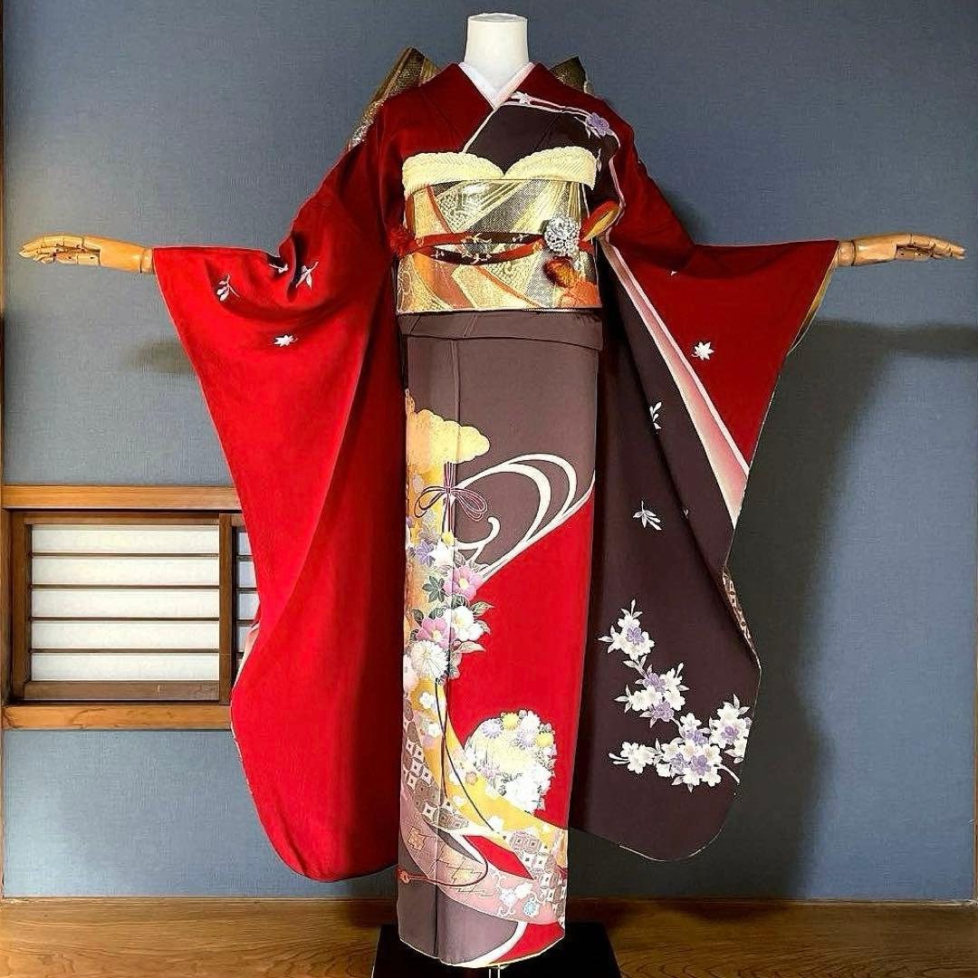 振袖フルセット 高身長 手描き友禅 成人式振袖 振袖 裄丈71 ➕サイズ