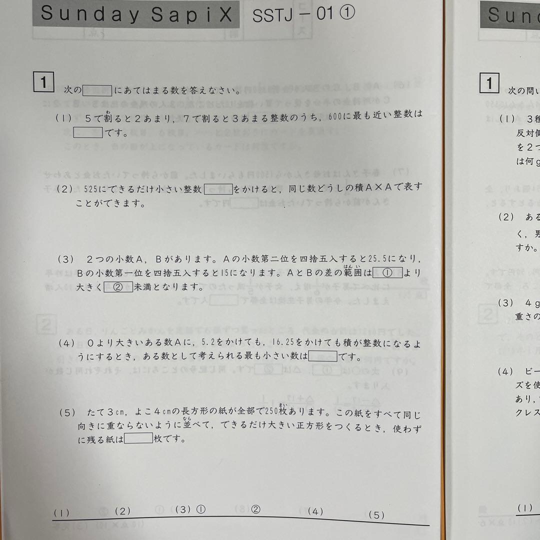 サピックス sapix 小6 算数 SS特訓 SSTJ - メルカリ