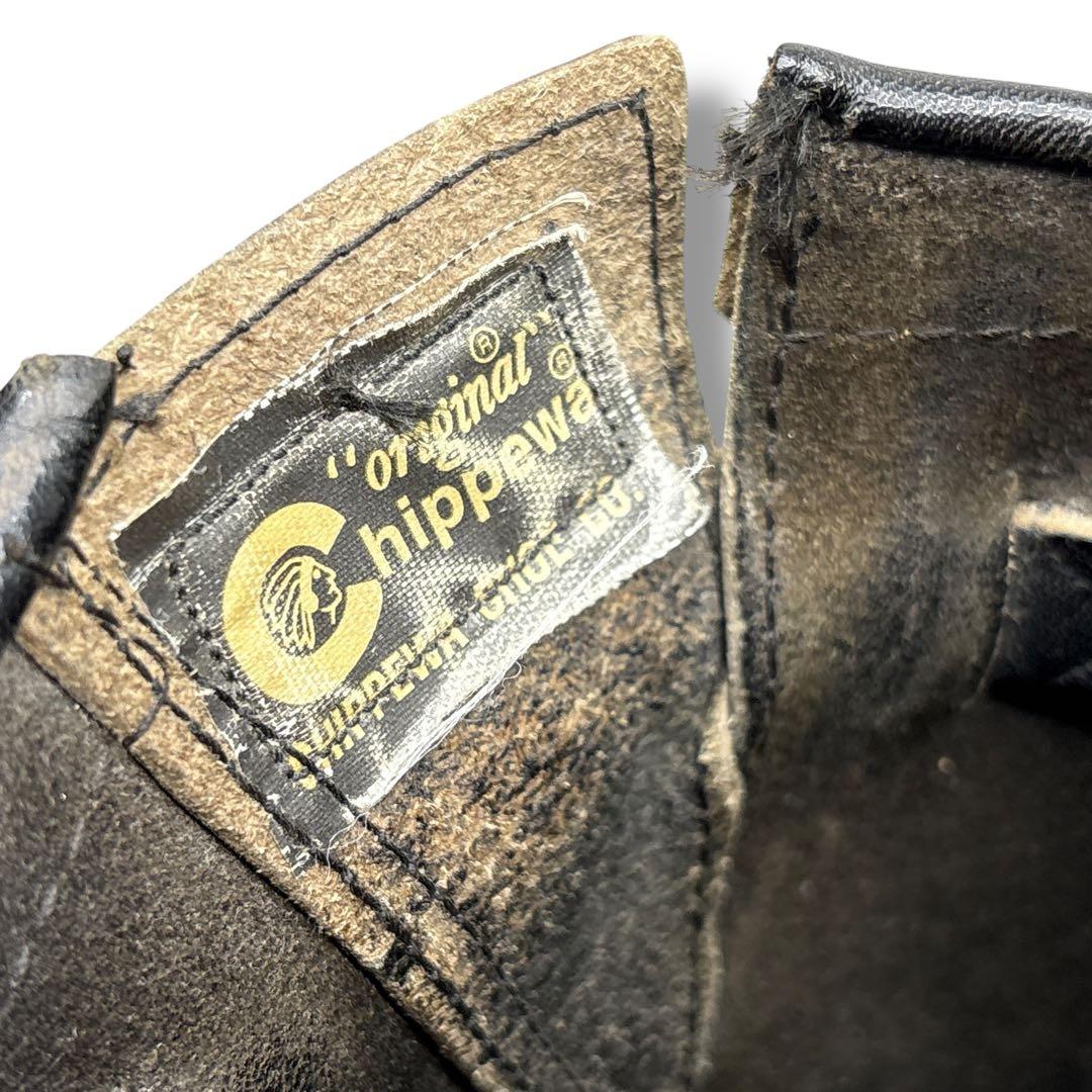 90's□Chippewa【27.0】エンジニアブーツ ブラック 黒 廃盤モデル