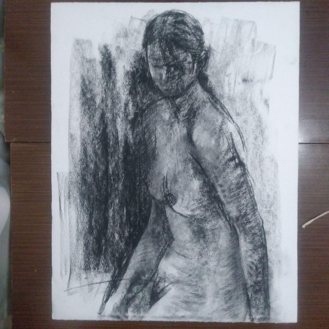 木炭画 デッサン 木炭デッサンの習作 石膏像/ラオコーン頭部 受験の時よりは描けるよう