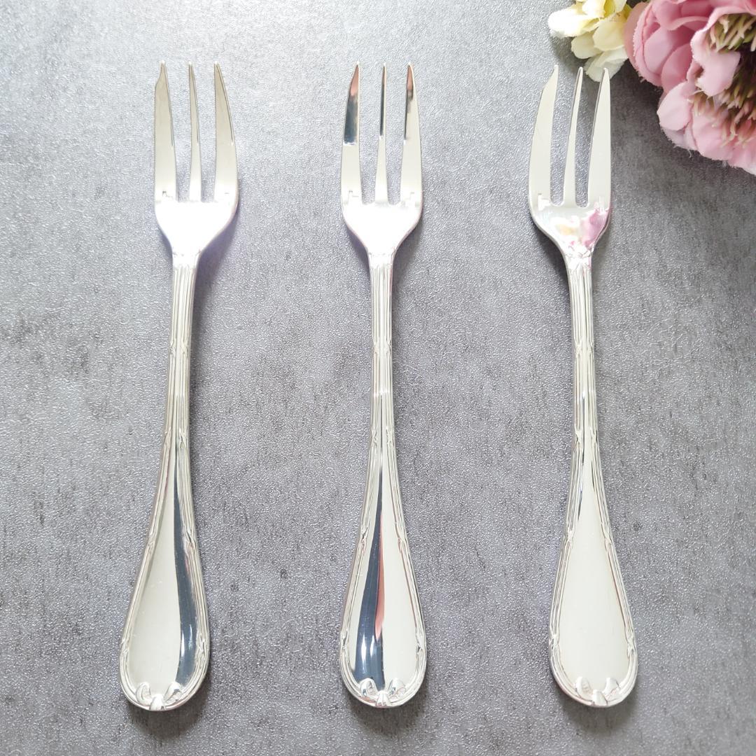 クリストフル リュバン ケーキフォーク 3点 送料 ¥430 Christofle クリストフル リュバン シルバープレート