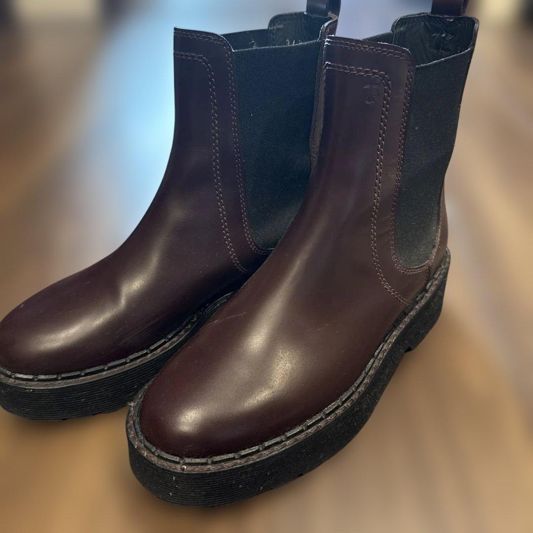 TOP'S バーガンディ サイドゴアブーツ bsr-0002-v-05.jpg