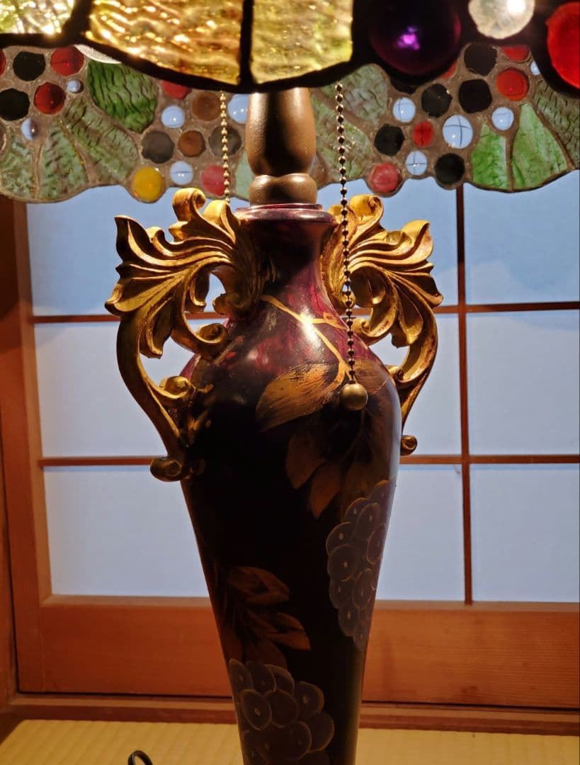 期間限定出品＊】葡萄のステンドグラスランプ 照明器具 アールヌーボー